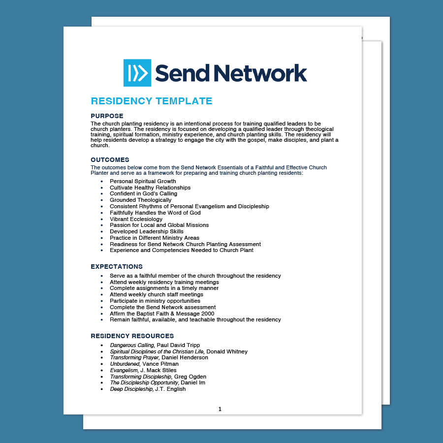 Send Network Residency Template