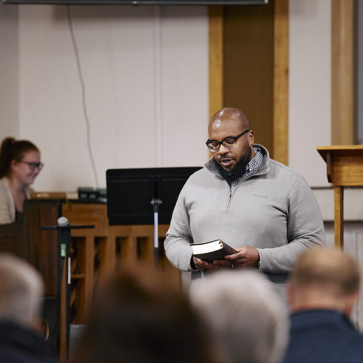 Church planting missionary Vergil Brown preaches to his plant, Redemption Church, in Portland. The city has never had a strong, Christian presence, and many of the residents Brown interacts with have not heard the gospel before. NAMB photo by Ben Rollins